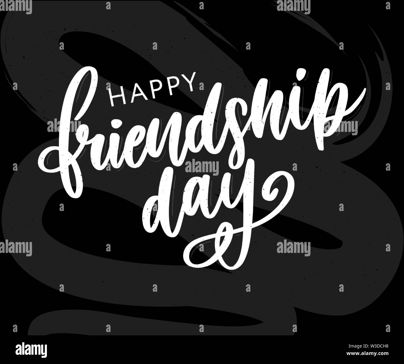 Vector illustration of hand drawn happy friendship day felicitation in fashion style with lettering text sign and color triangle Stock Vector