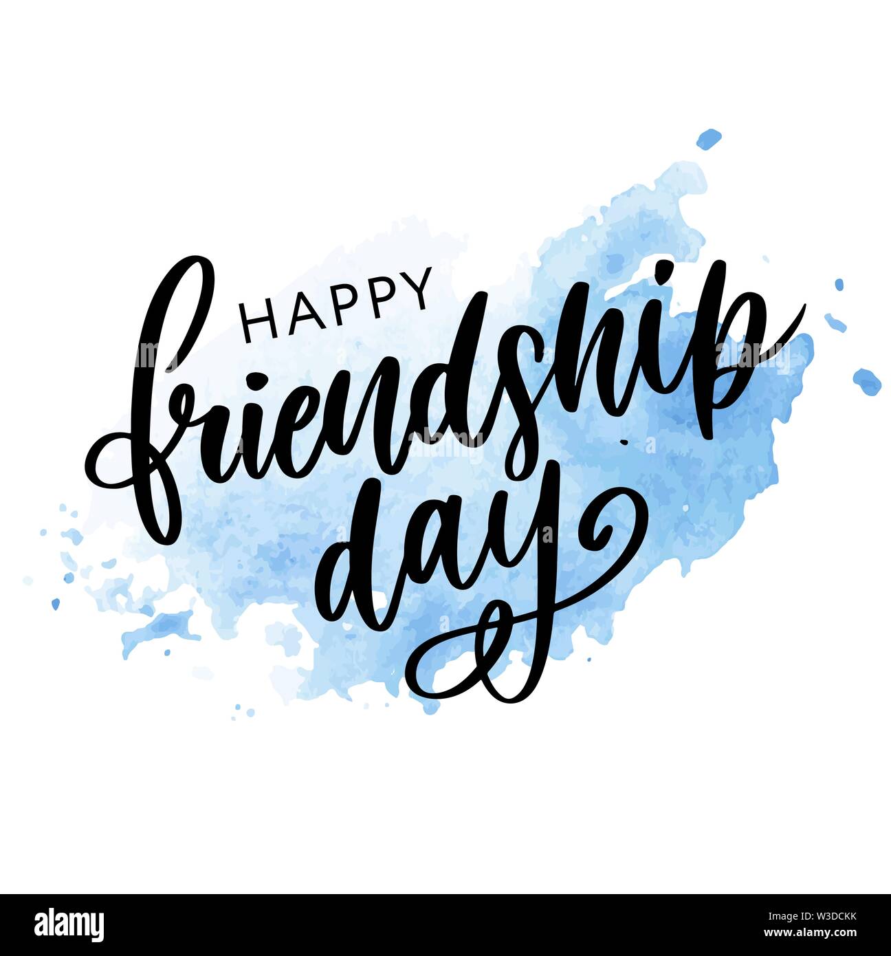Vector illustration of hand drawn happy friendship day felicitation in fashion style with lettering text sign and color triangle Stock Vector