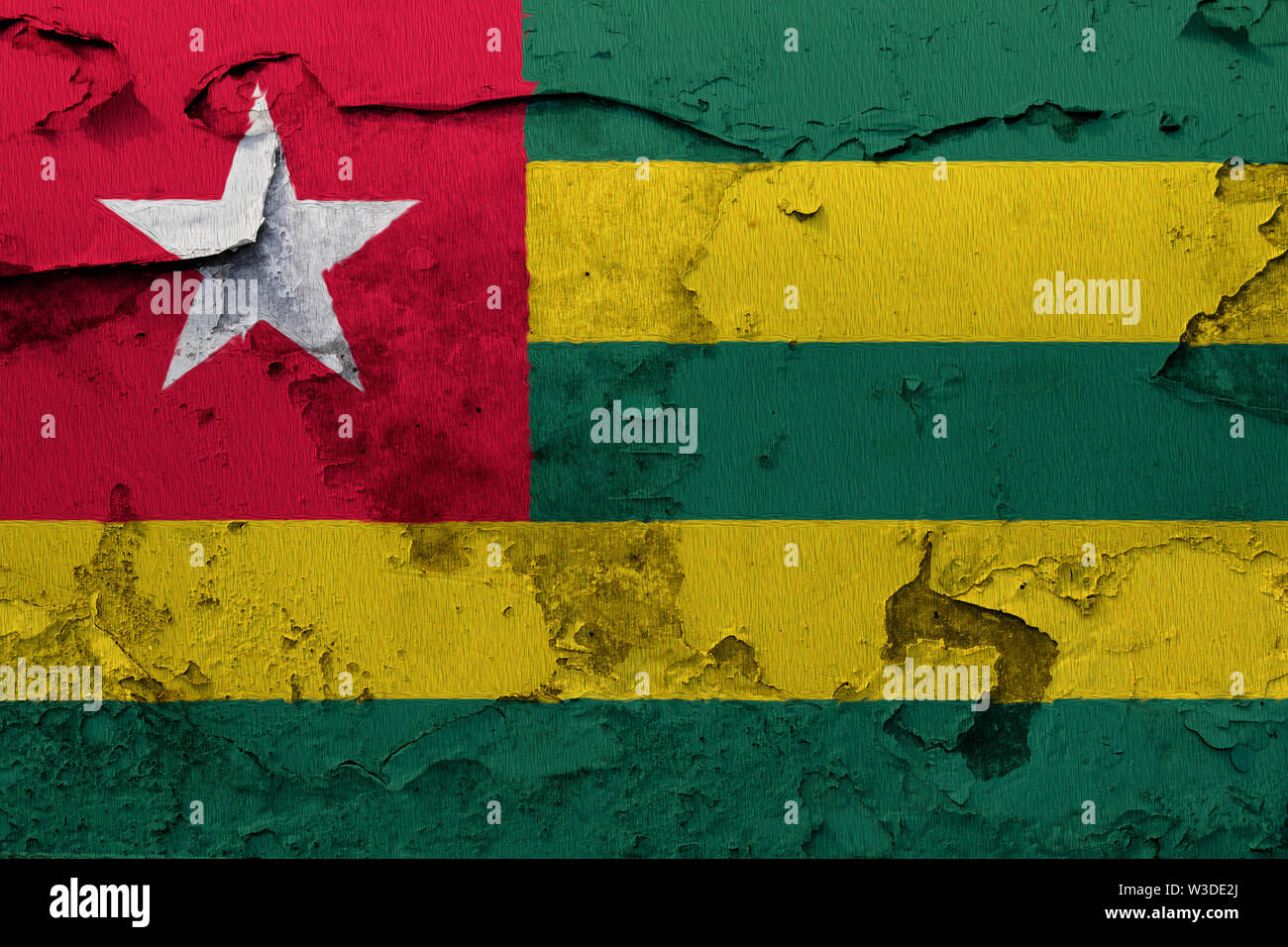 flag painted on the cracked grunge concrete wall Stock Photo - Alamy
