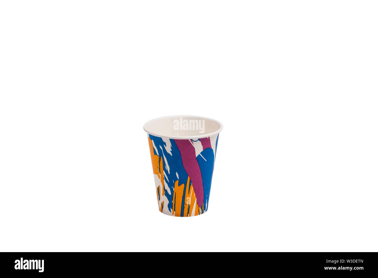 Colorful paper cup isolated on white Stock Photo - Alamy