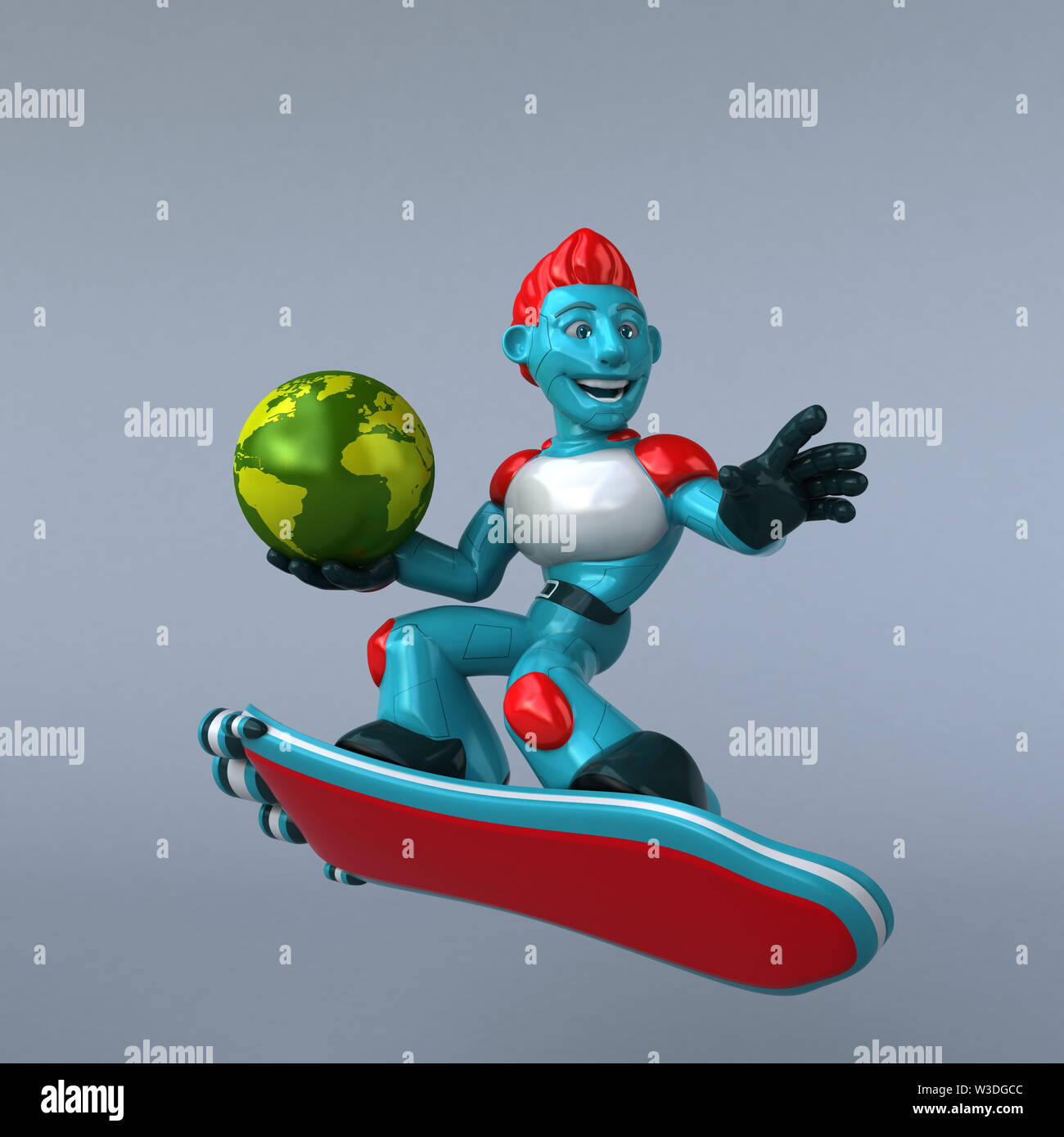Red Robot - 3D Illustration Stock Photo - Alamy
