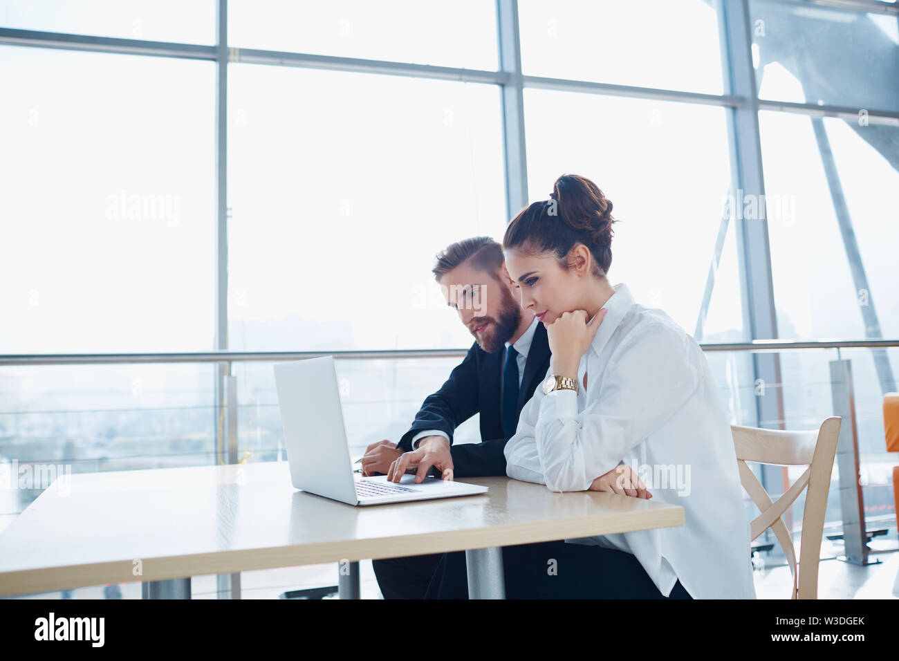 Business meeting of two partners at modern office Stock Photo - Alamy