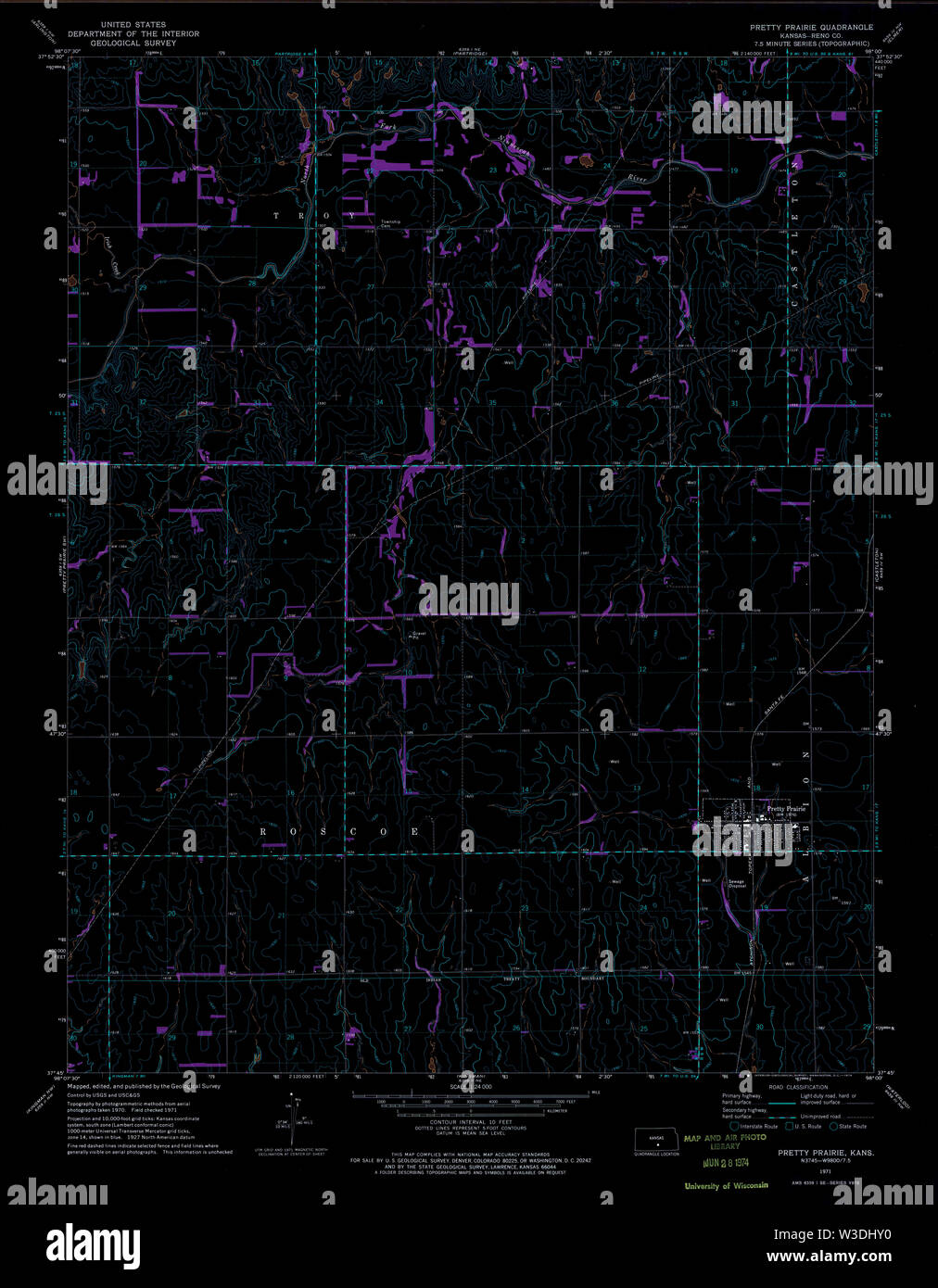 Kansas prairie map hi-res stock photography and images - Alamy
