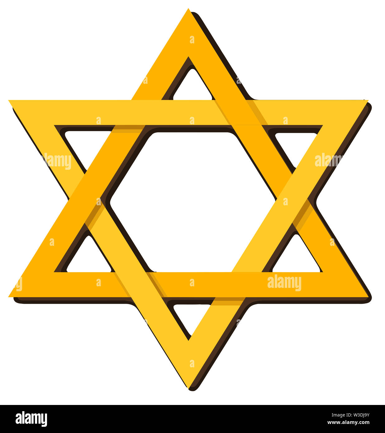 golden traditional star of david judaism jewish religion  illustration Stock Photo
