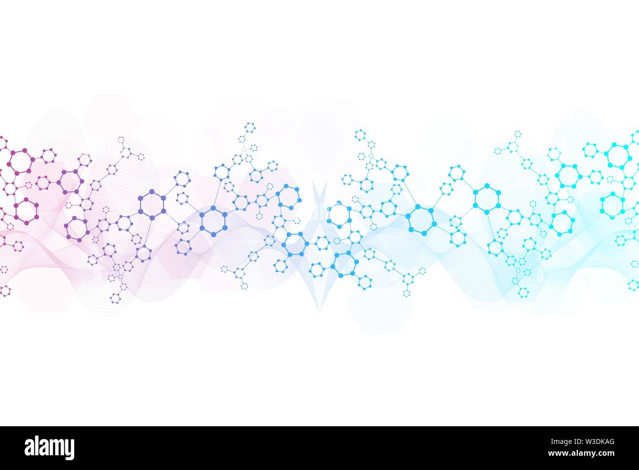 Science network pattern, connecting lines and dots. Technology hexagons structure or molecular connect elements. Stock Vector