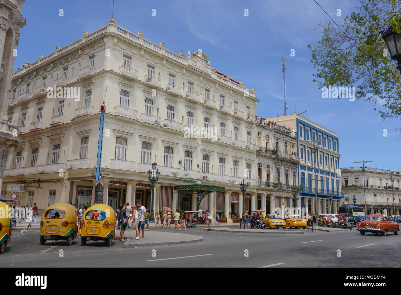 America, Caribbean, Cuba, Havana, Paseo del Prado, The Hotel Inglaterra Stock Photo
