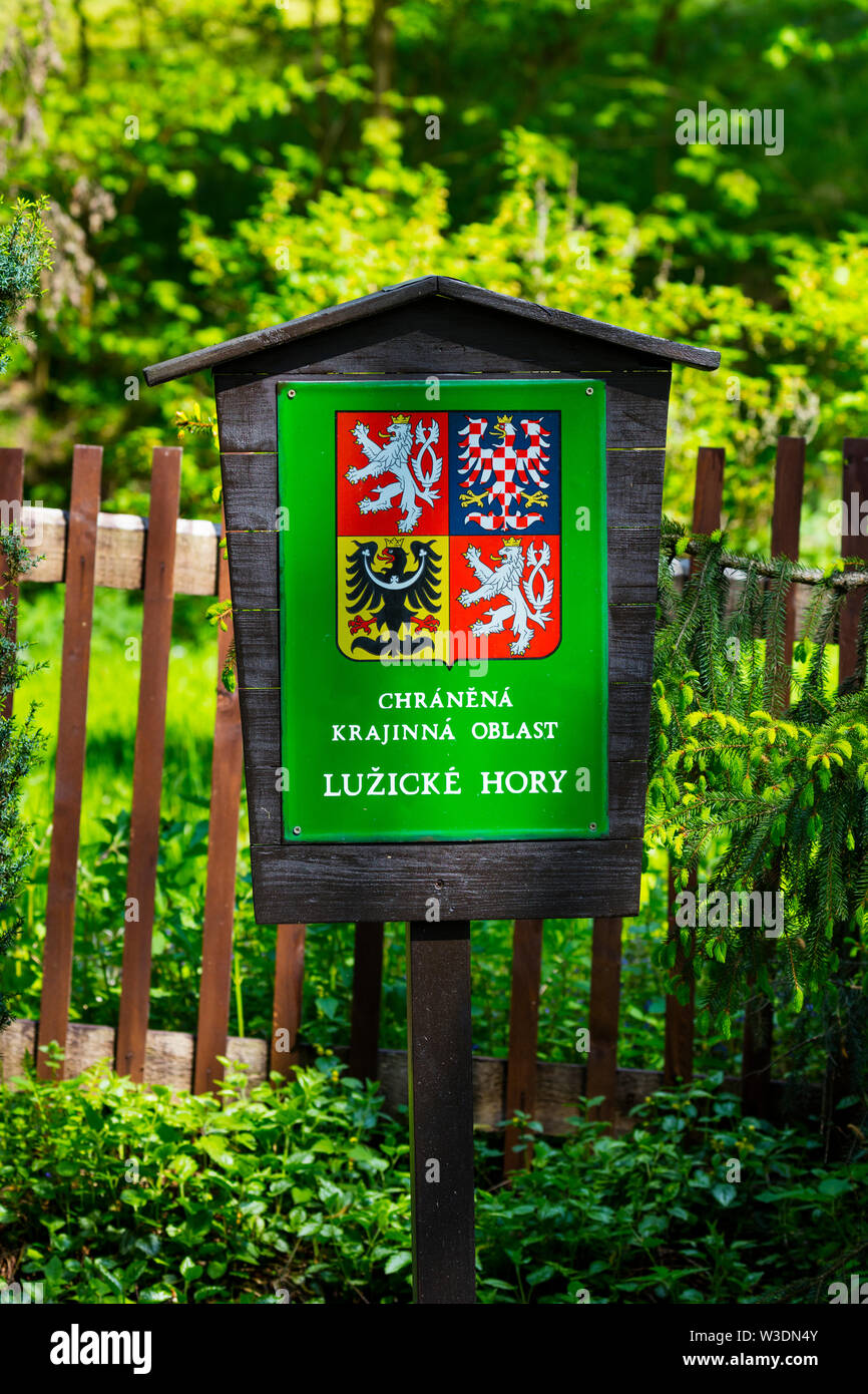 Signs pole, Bohemian Switzerland National Park, Czech Republic, Europe