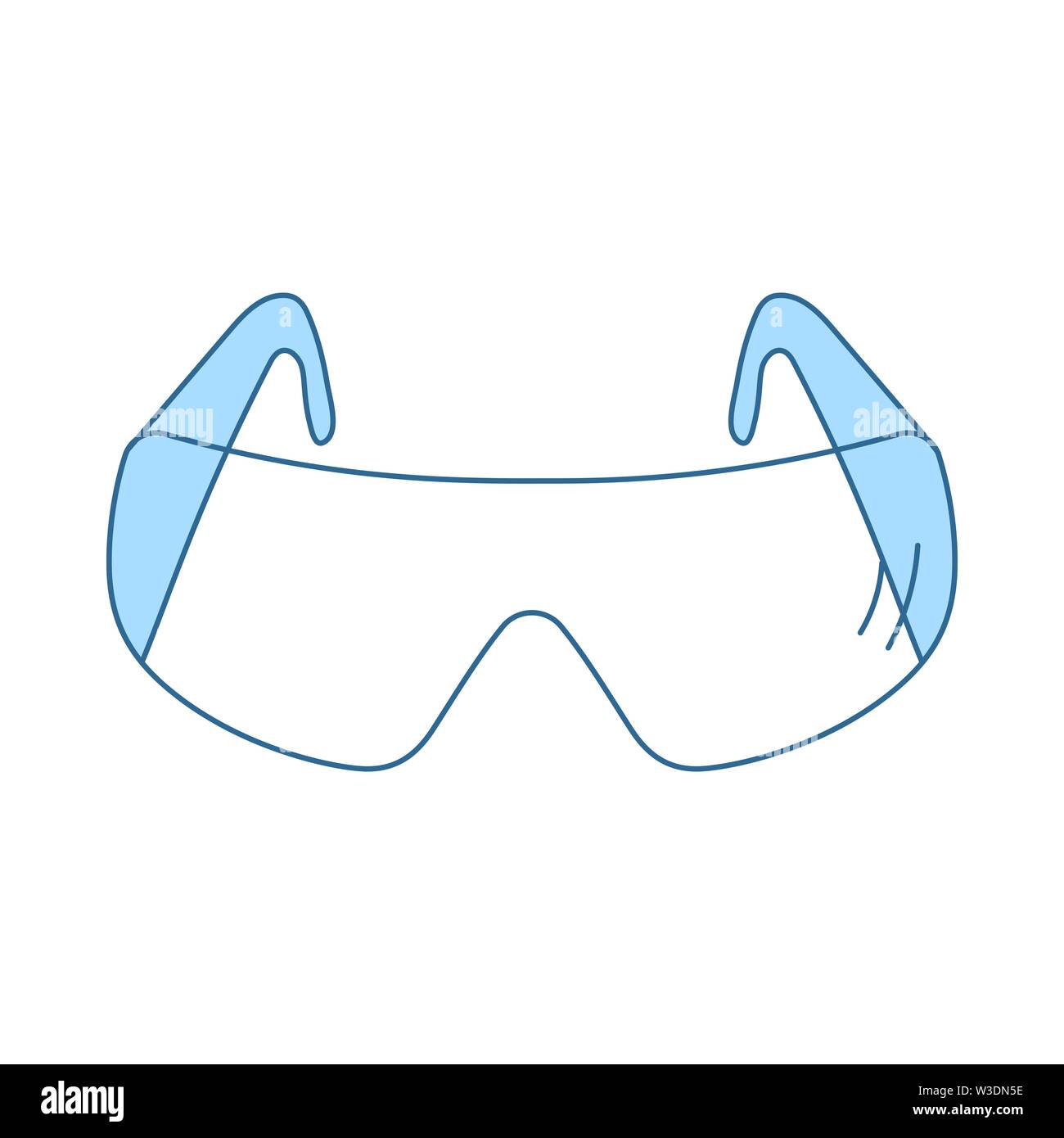 Icon Of Chemistry Protective Eyewear. Thin Line With Blue Fill Design ...