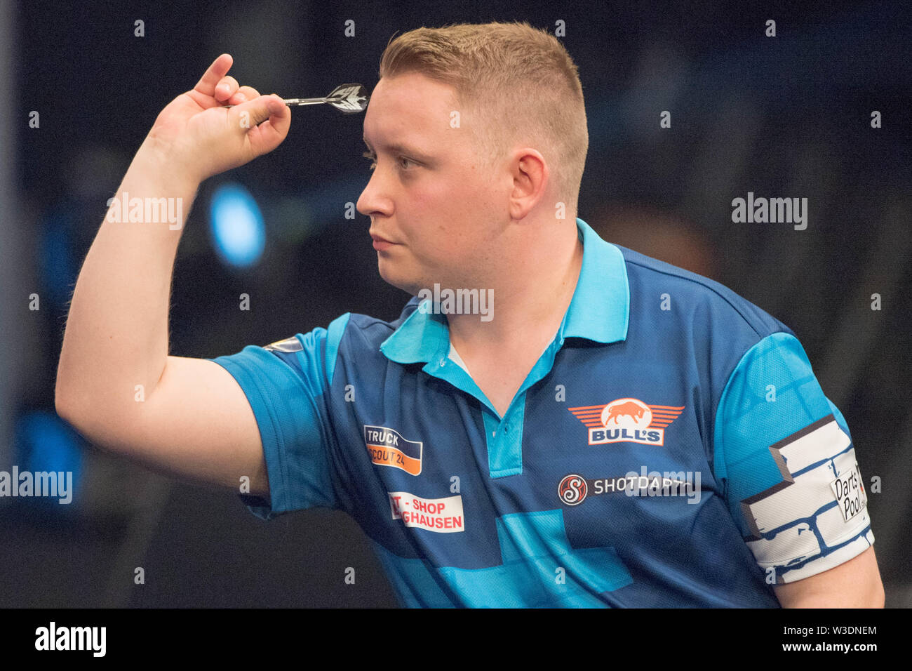 Martin Schindler (GER), Portrait, Action, German Darts Masters, on  13.07.2019 in the Lanxess arena in Koeln/Germany. | Usage worldwide Stock  Photo - Alamy