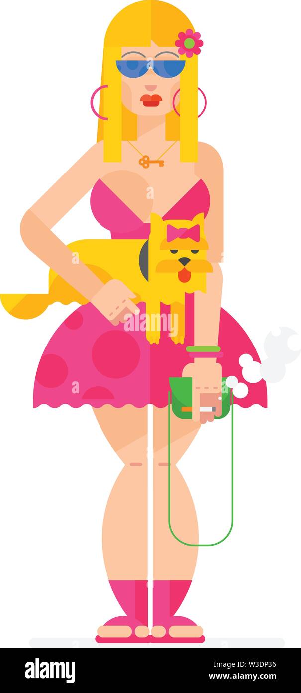 Beautiful blonde. Vector illustration in a flat style Stock Vector