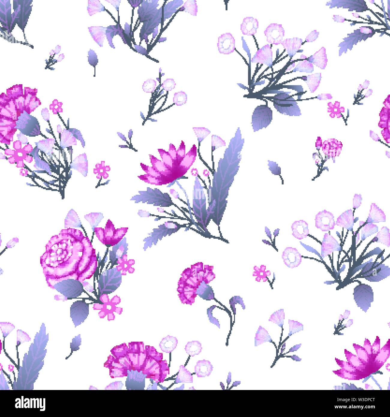 Seamless pattern Vector floral design with roses . Romantic background ...
