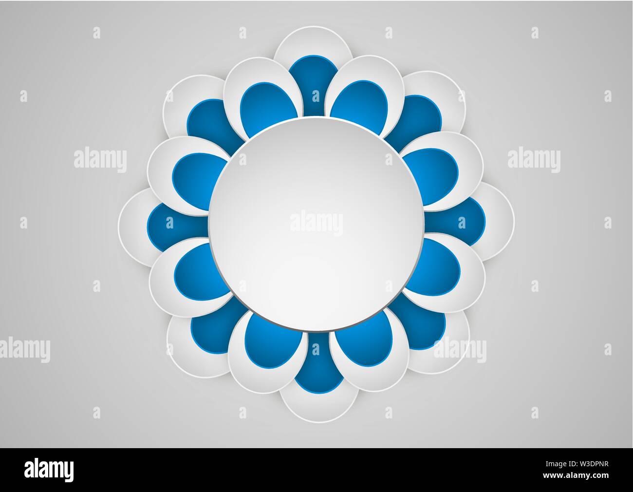 Paper Graphic Of Flower Geometric Art Banner With Round Frame