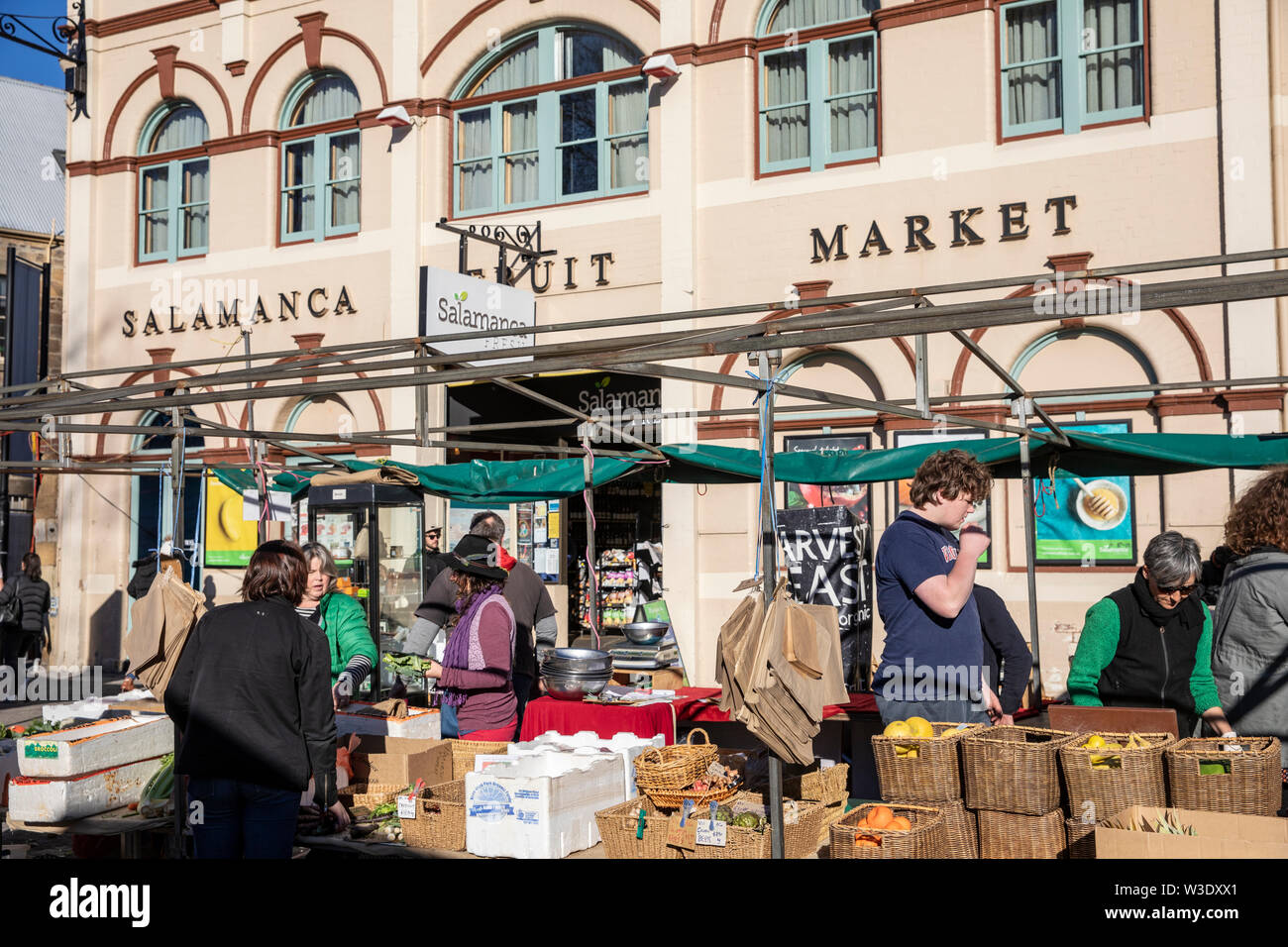 Hobart,Tasmania Salamanca fresh fruit market building and outside
