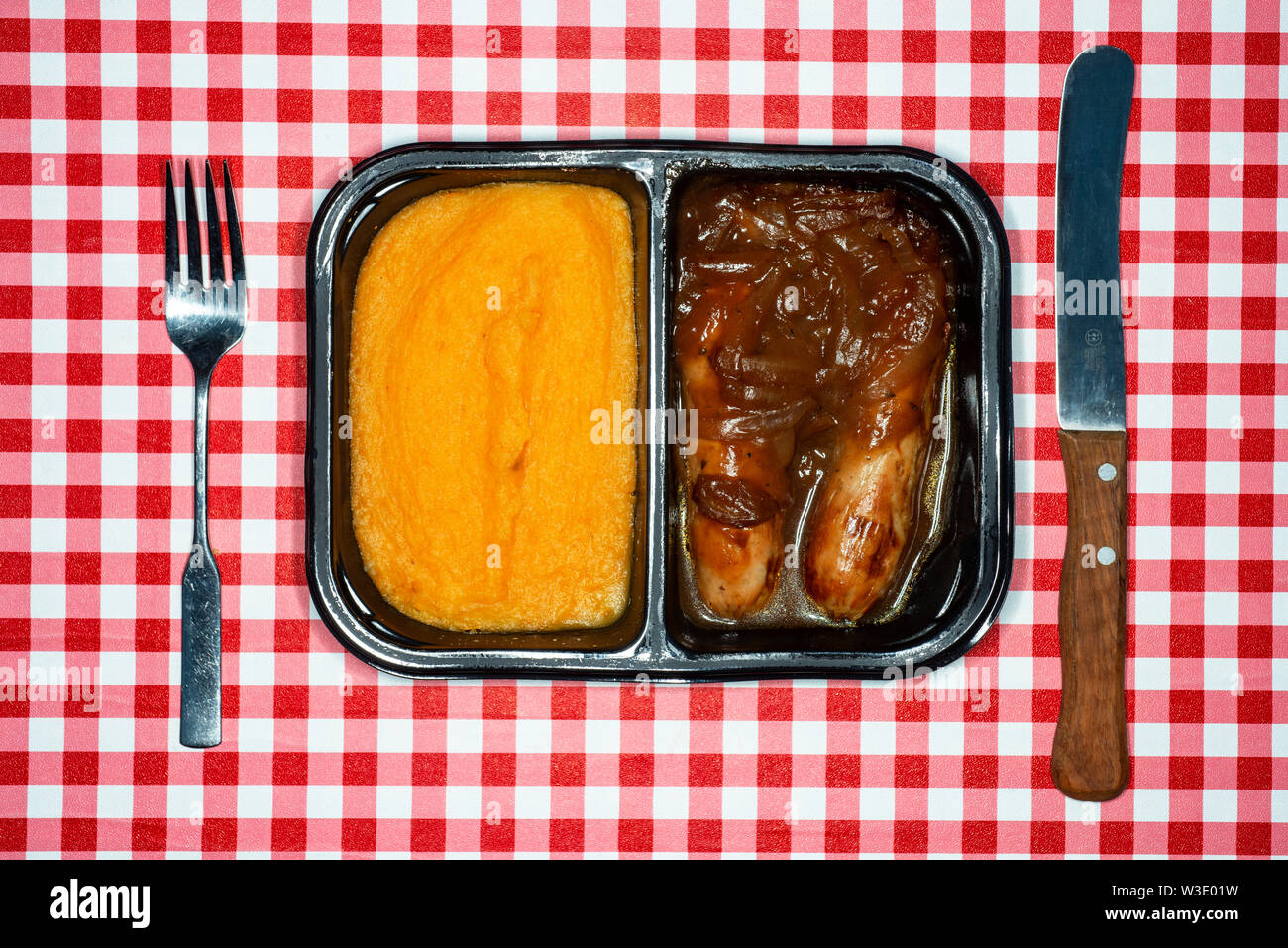 Microwave oven meal Stock Photo
