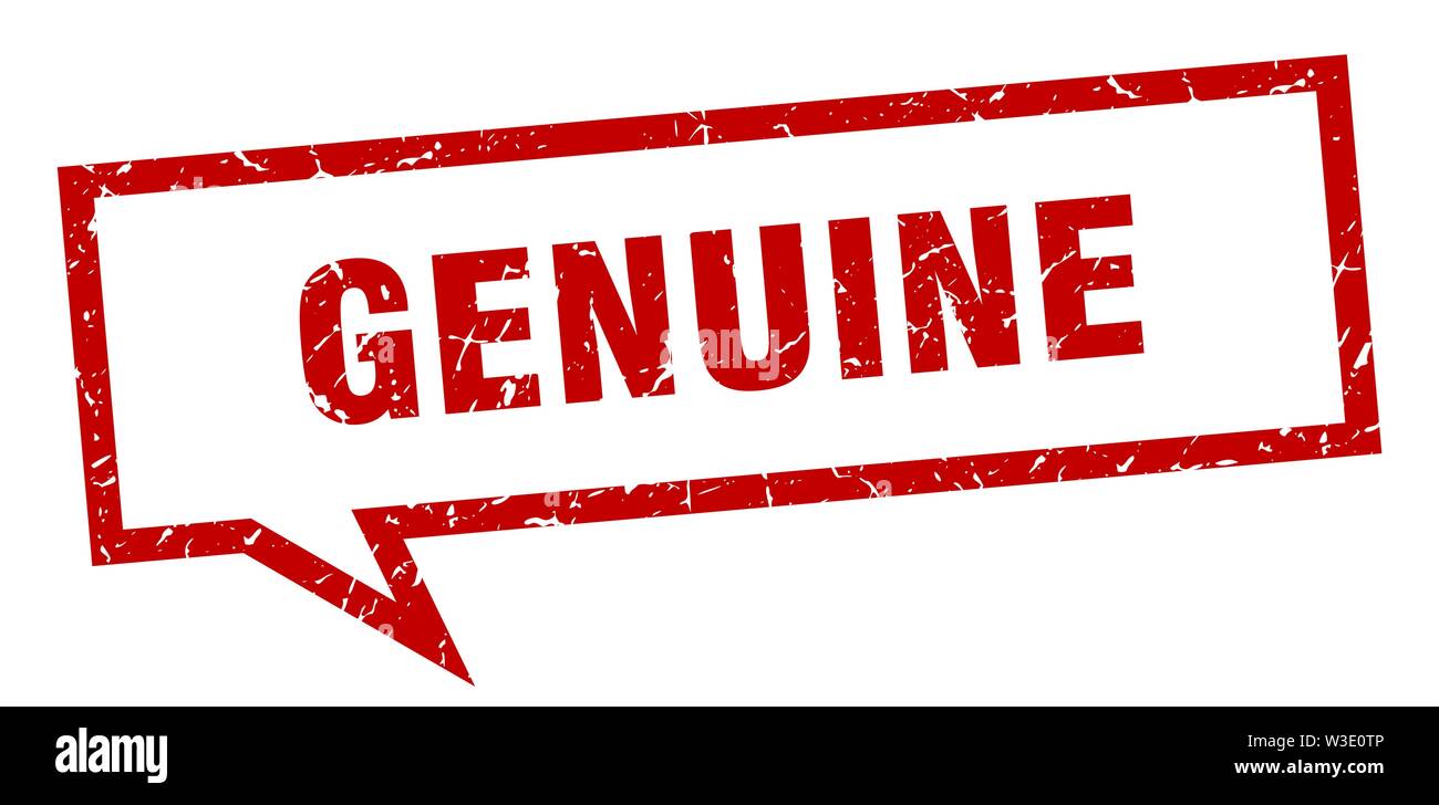 Genuinine genuine sign. genuine square speech bubble. genuine Stock Vector Image ...