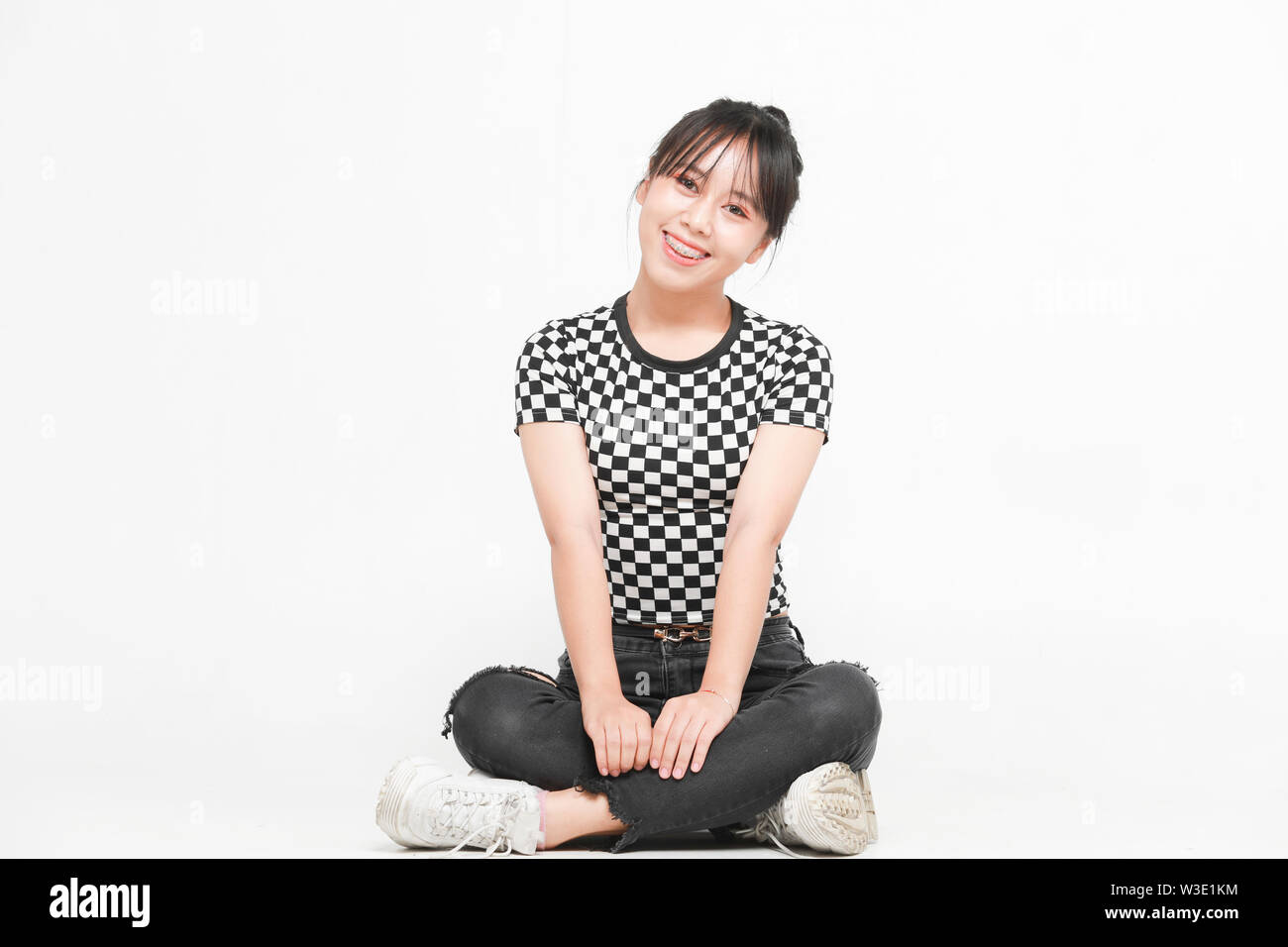 portrait of teenagers asian girl on white background Stock Photo - Alamy