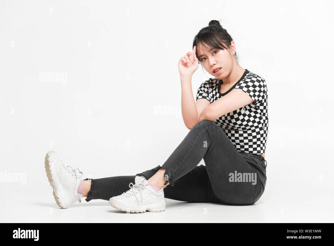 portrait of teenagers asian girl on white background Stock Photo - Alamy