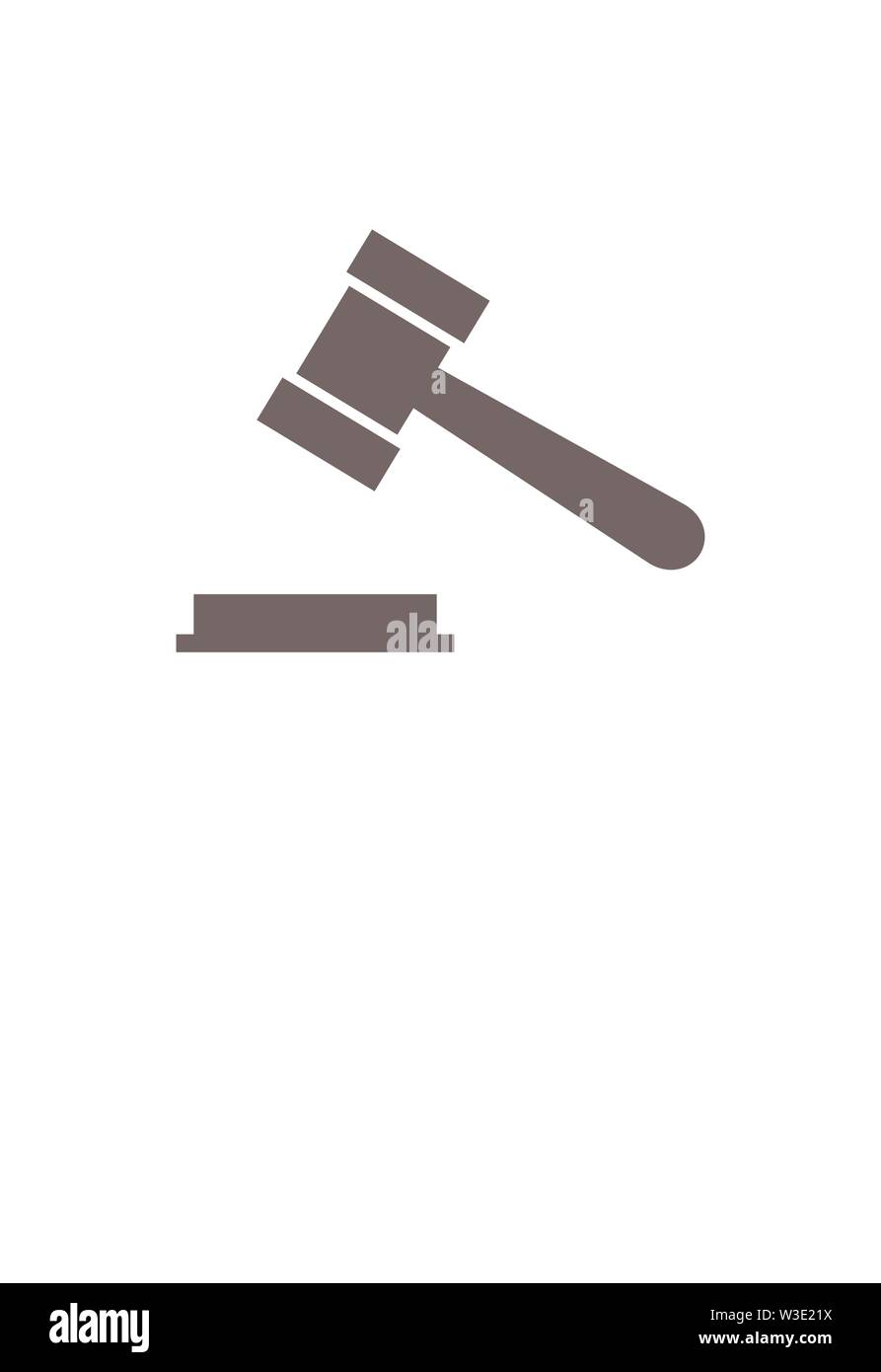 Hammer judge icon vector illustration on white background Stock Vector