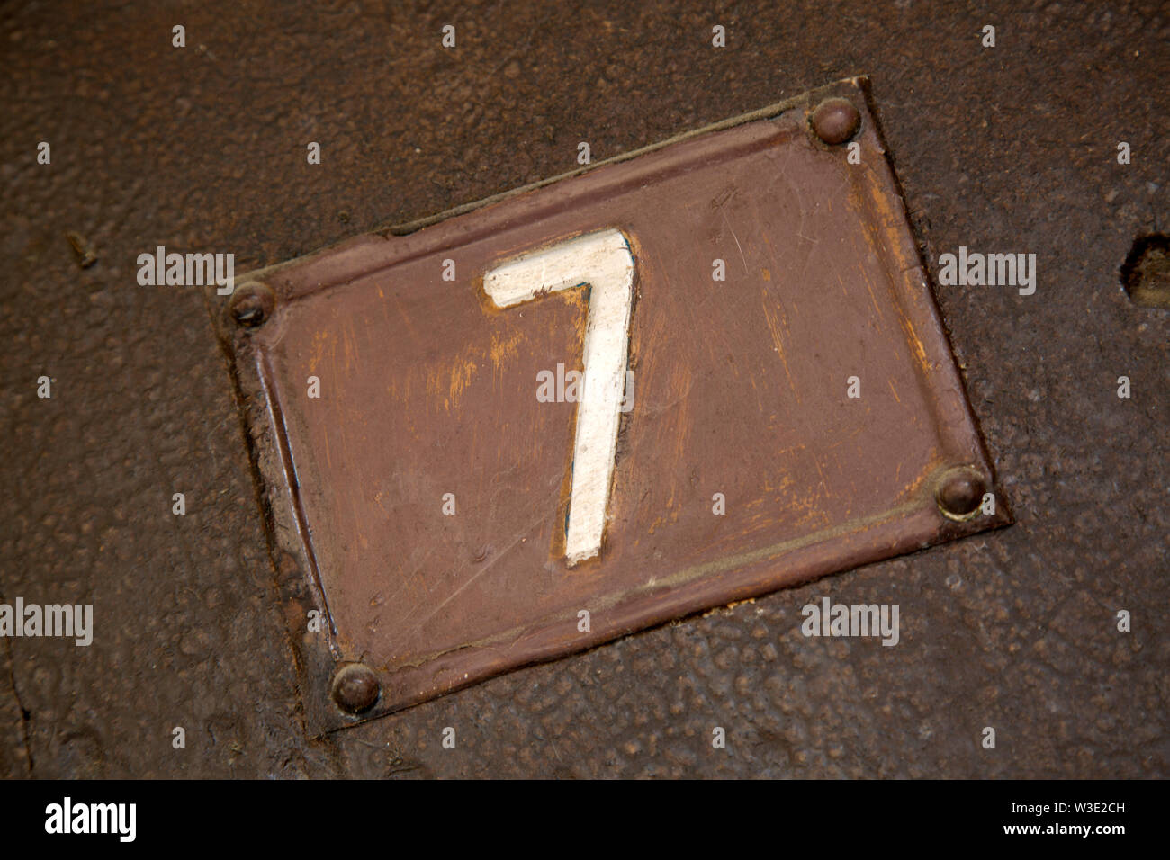 Numbe Seven on Diagonal Slant Stock Photo - Alamy