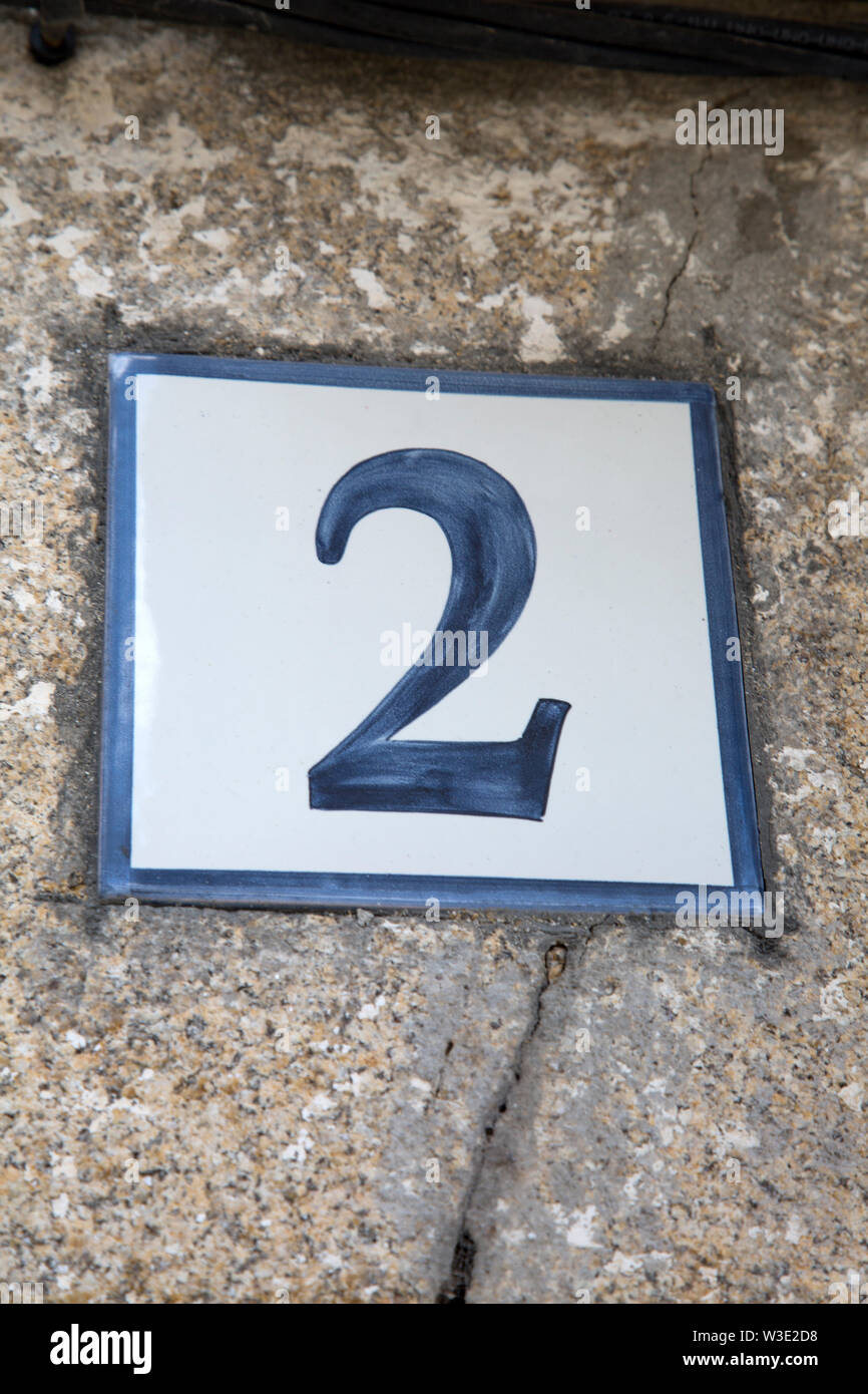 Number Two on Front Door Stock Photo - Alamy