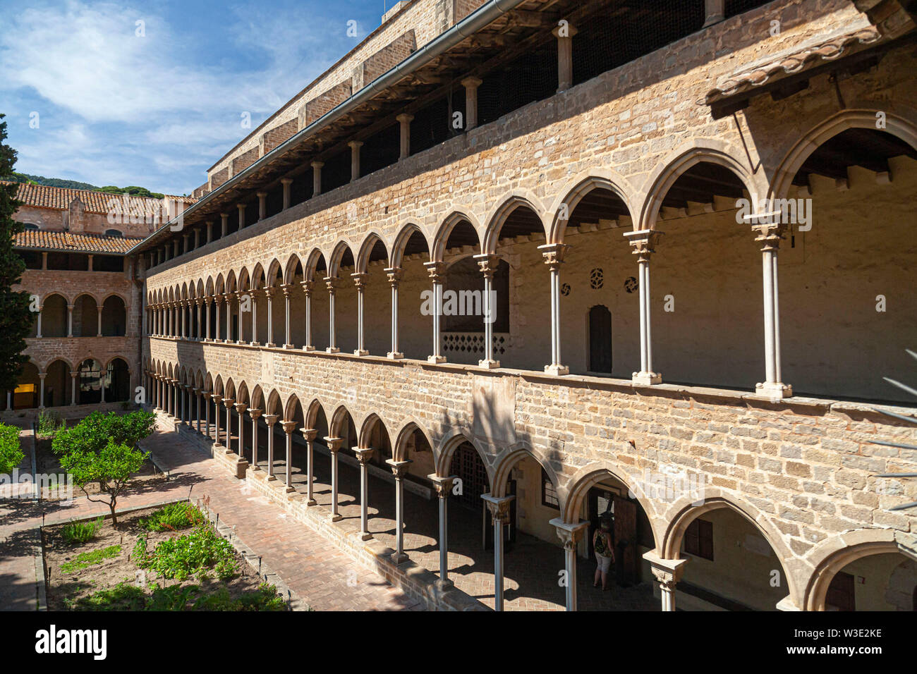 Barcelona, Spain. Cloister of Monastery of Pedralbes. Stock Photo