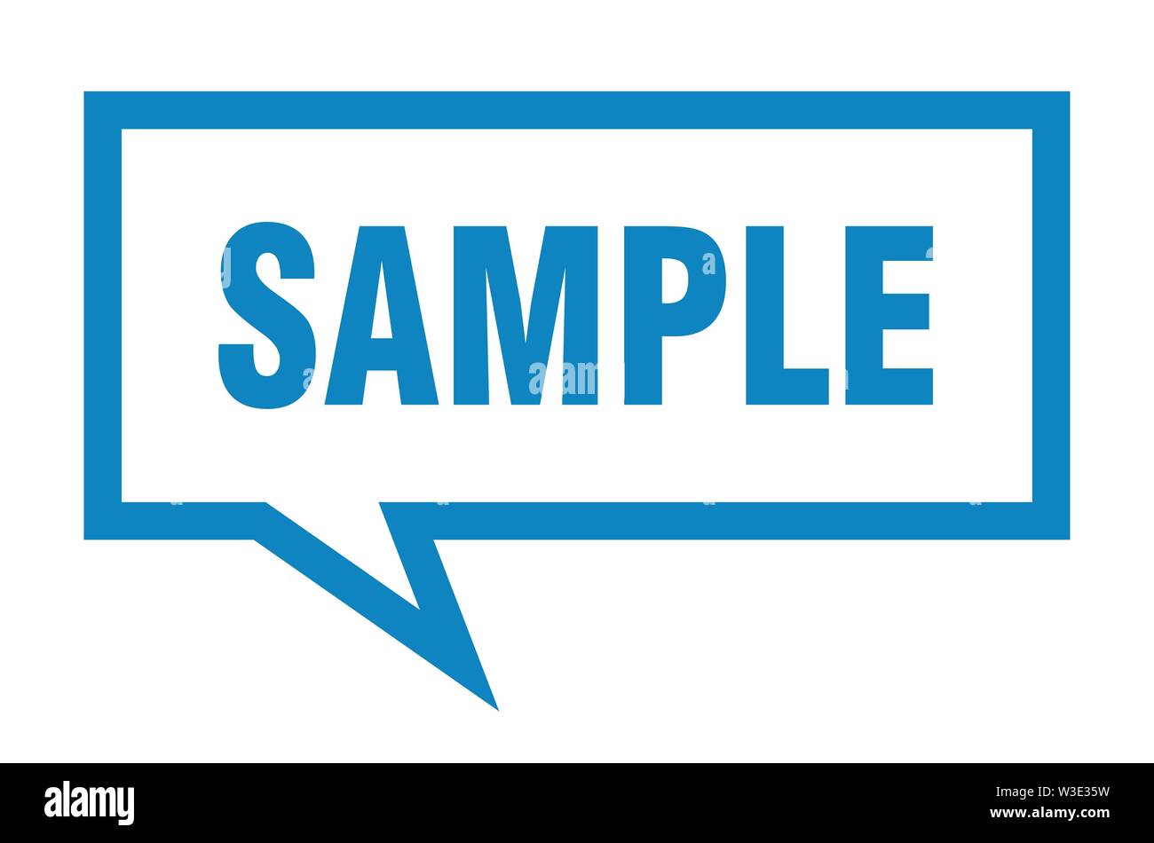 sample sign. sample square speech bubble. sample Stock Vector