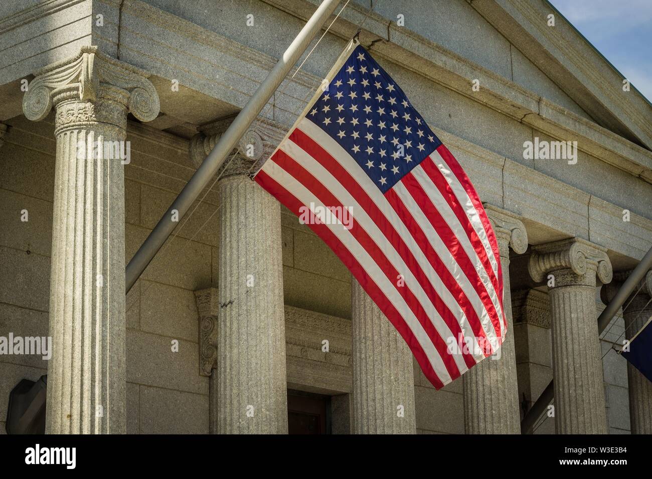 Closeup ruffled american flag hi-res stock photography and images - Alamy