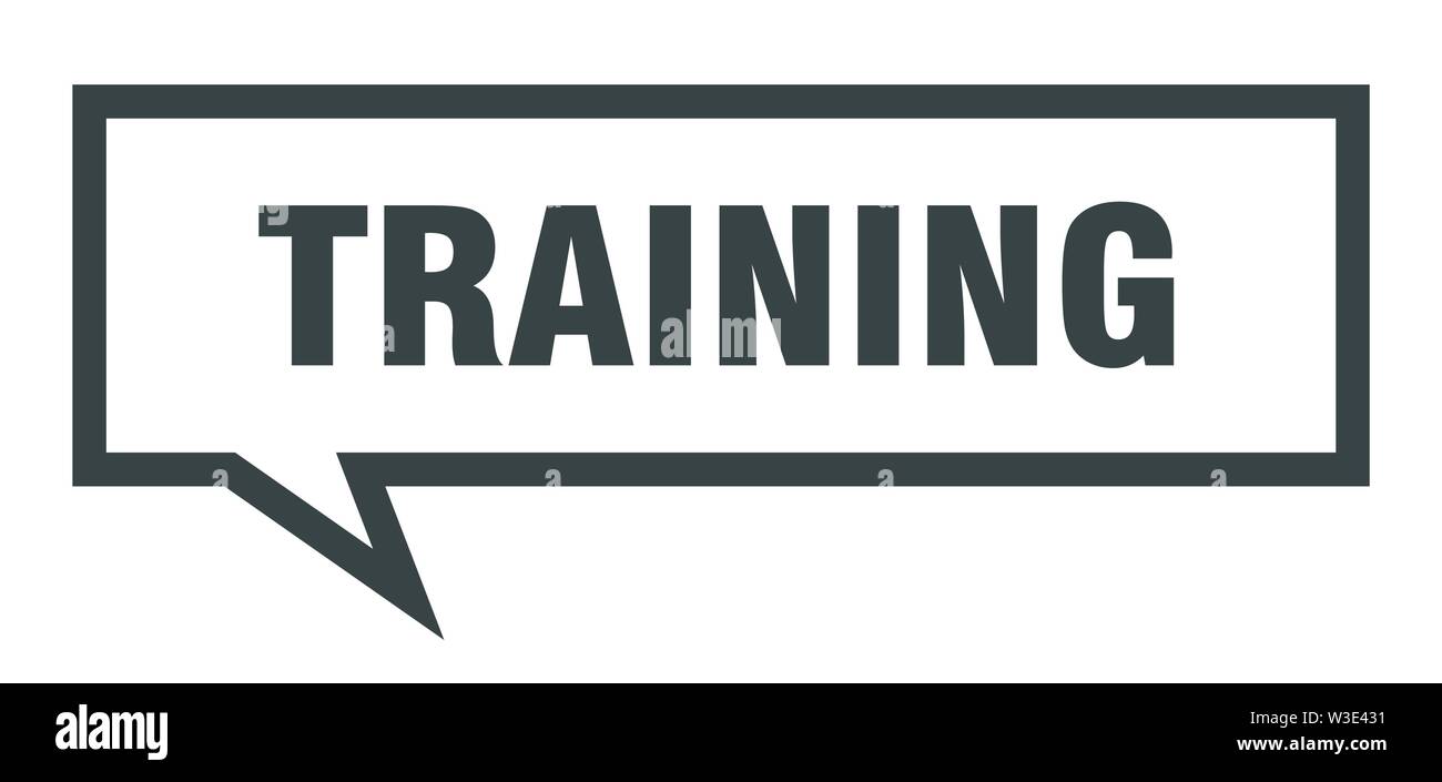 training sign. training square speech bubble. training Stock Vector