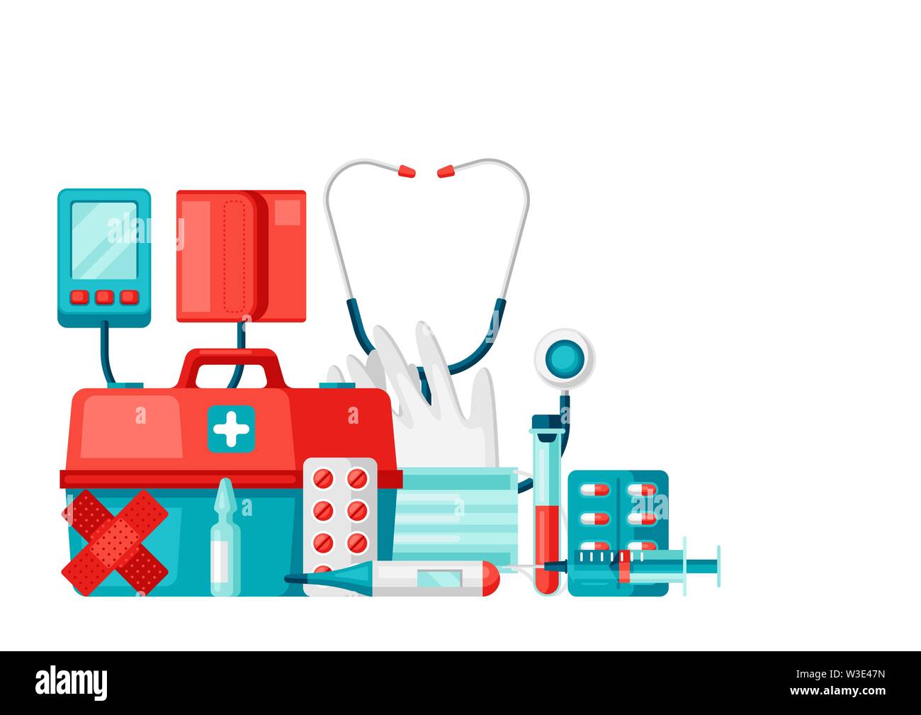 First aid kit equipment background Stock Vector Image & Art Alamy