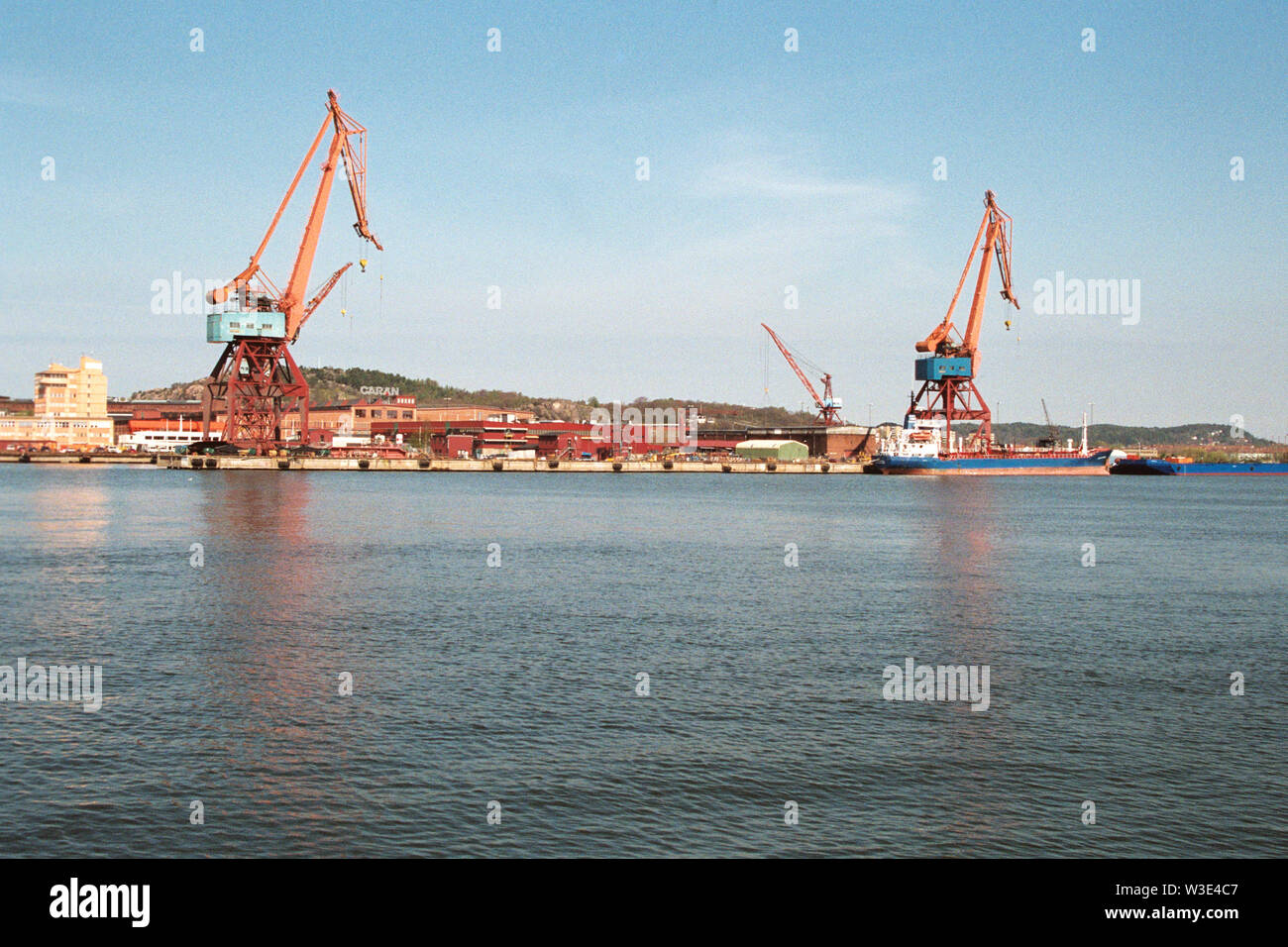 Gothenburg Harbor Sweden the busiest shipping port in the Nordic countries. Stock Photo