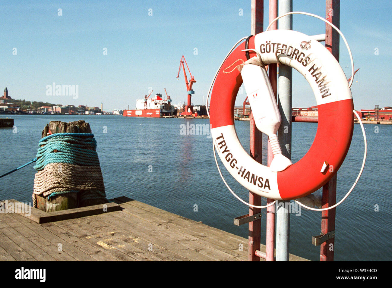 Gothenburg Harbor Swedenthe busiest shipping port in the Nordic countries. Stock Photo