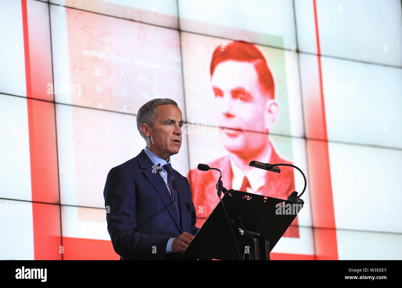 Governor of the Bank of England, Mark Carney, during the announcement that Second World War code-breaker Alan Turing has been selected to feature on the next £50 note, at Science and Industry Museum, Manchester. Stock Photo
