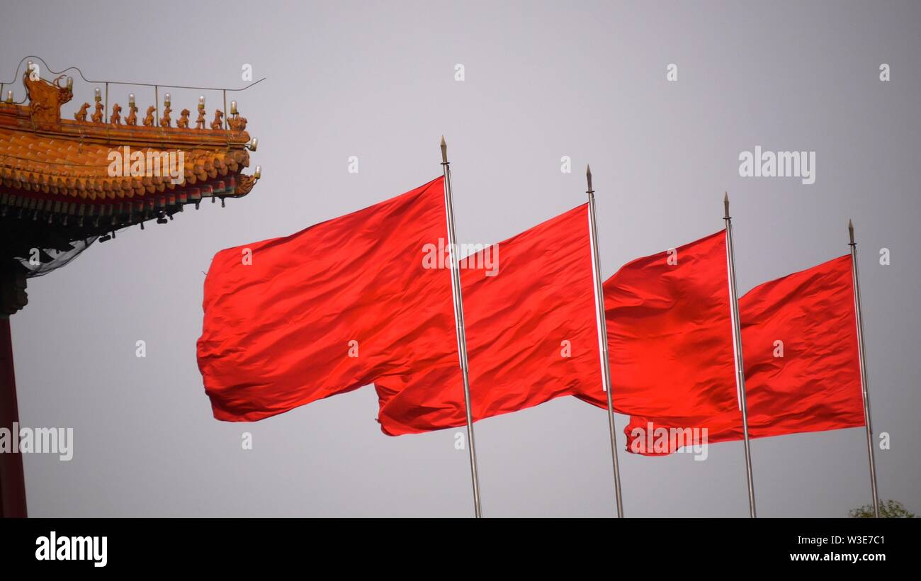Red Flags China Stock Photo Alamy