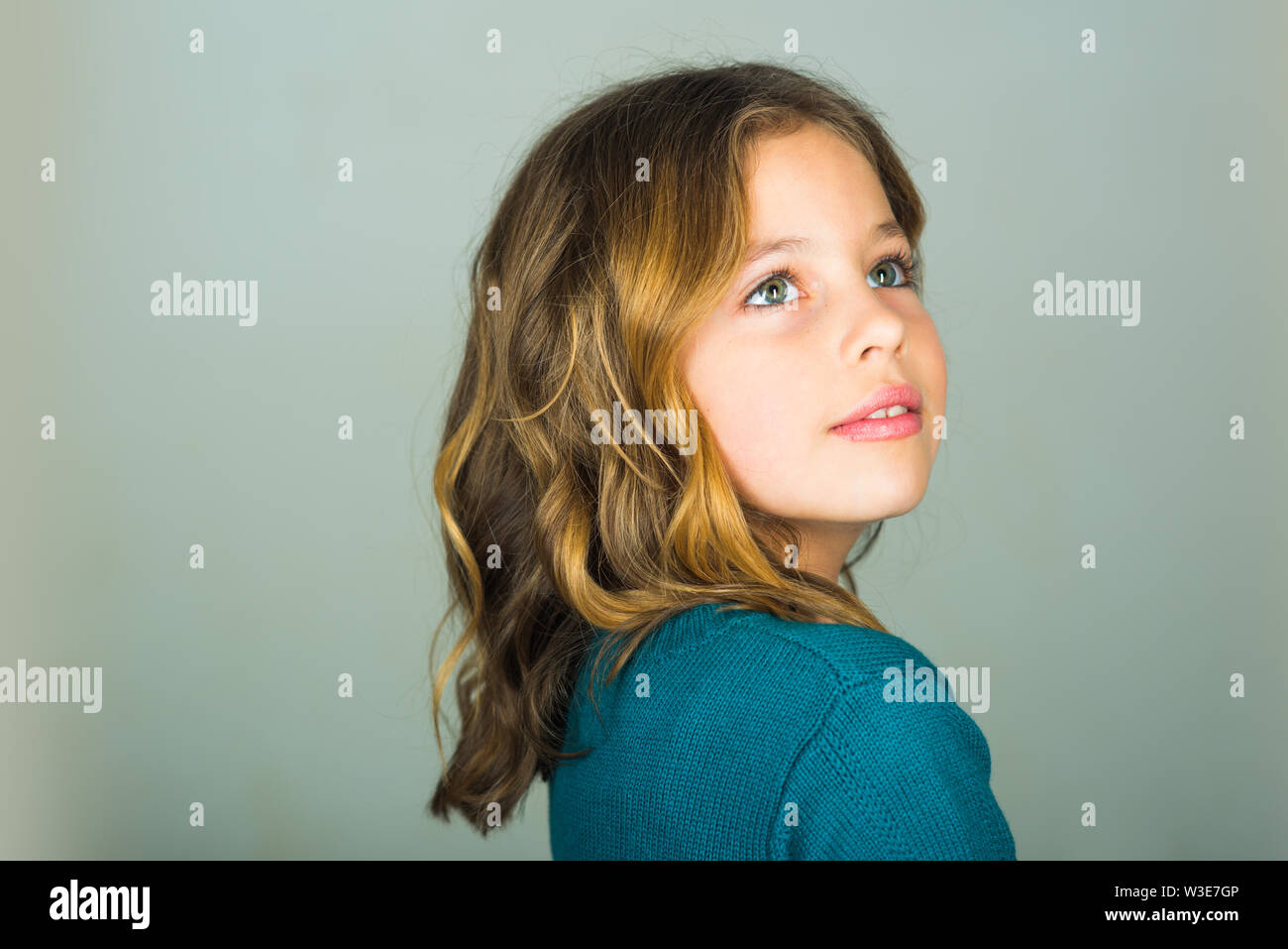 Cute Little Baby Girl Fashion Pretty Model Dark Blonde Curly Lady