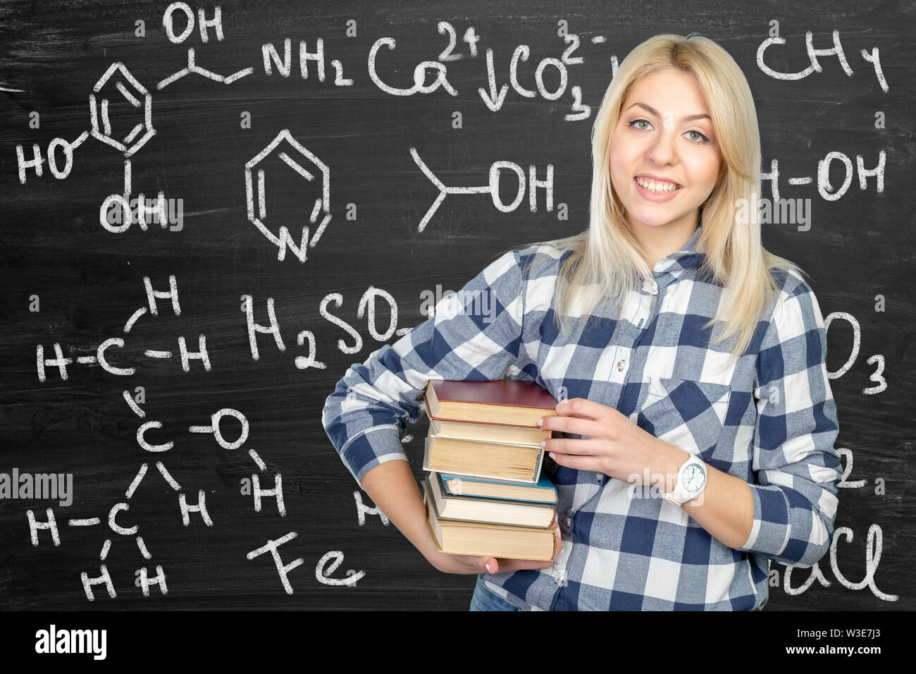 happy student girl with books Stock Photo - Alamy