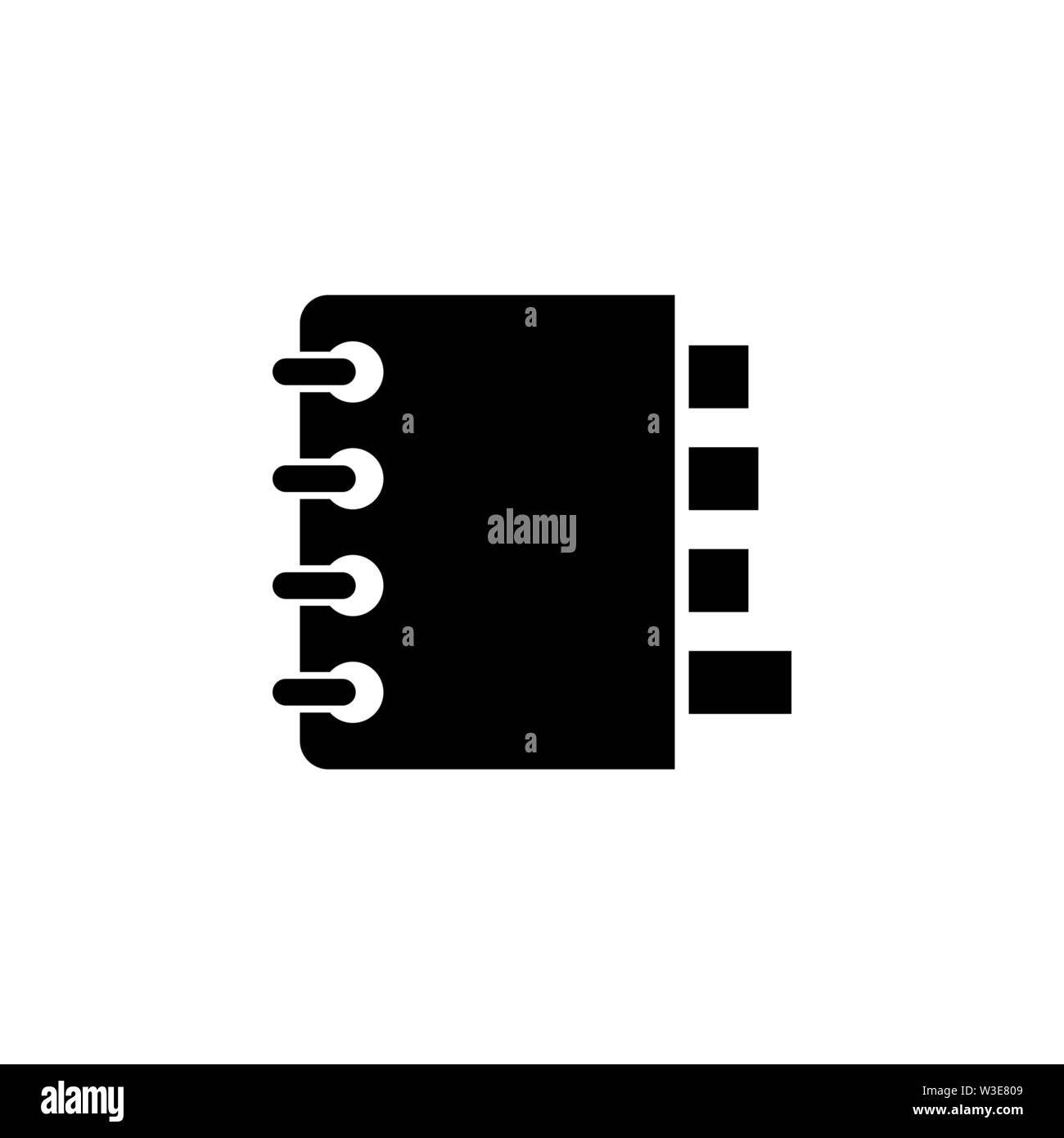 Notebook Organizer. Flat Vector Icon illustration. Simple black symbol ...