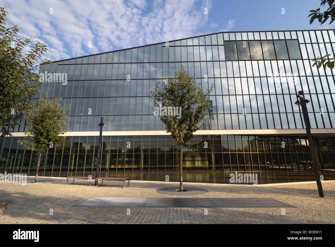 MILAN, Italy: 14 July 2019: Modern architecture in the new square Adriano  Olivetti in the south of town, inaugurated on september 27th by the major  Stock Photo - Alamy