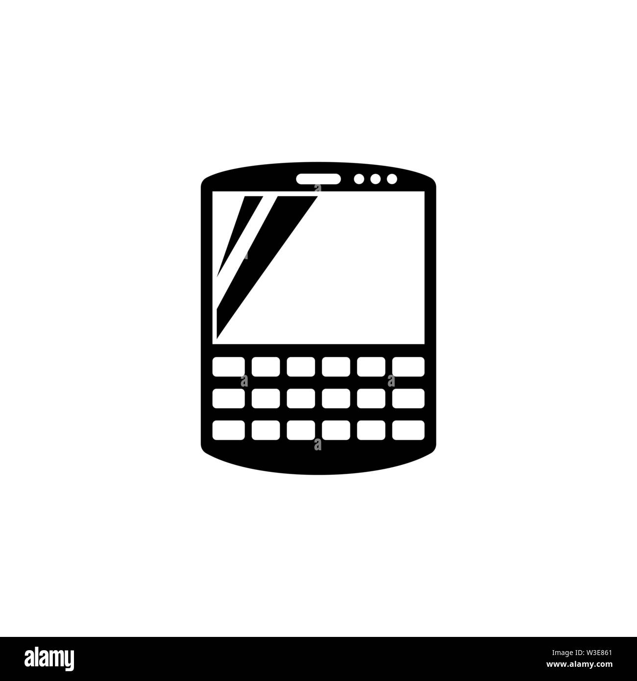 Smart Communicator, Pda. Flat Vector Icon illustration. Simple black