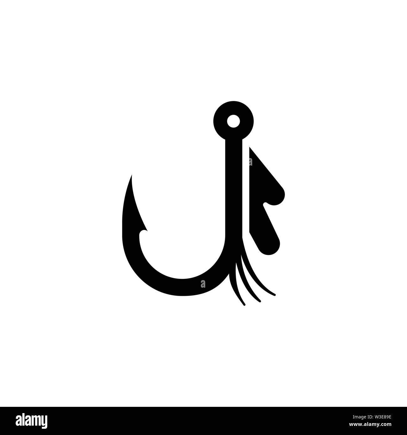 Bait Fishhook, Fishing Hook. Flat Vector Icon illustration. Simple black  symbol on white background. Bait Fishhook, Fishing Hook sign design  template Stock Vector Image & Art - Alamy
