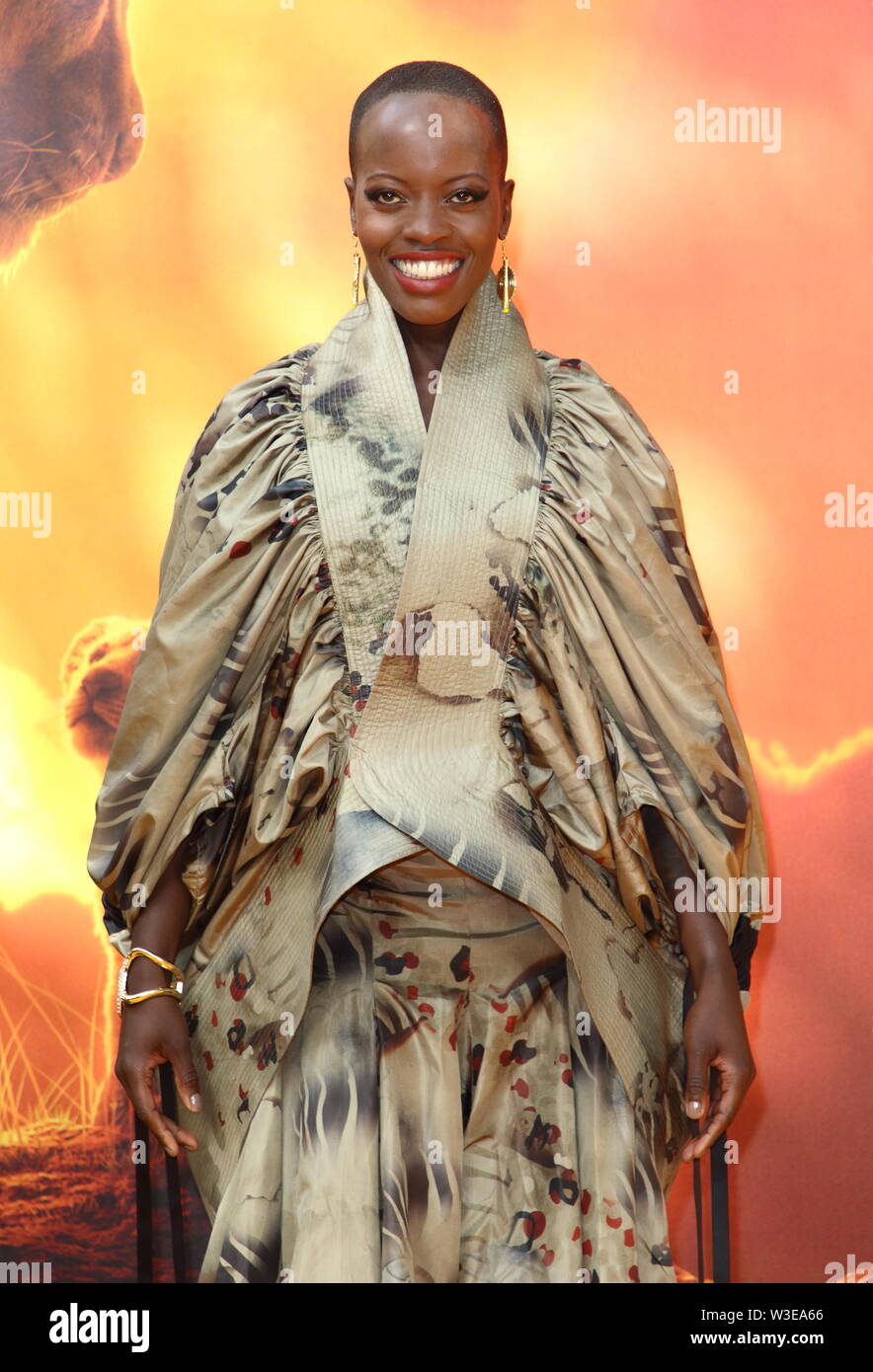 Florence Kasumba attends the European Premiere of Disney's The Lion King at the Odeon Luxe