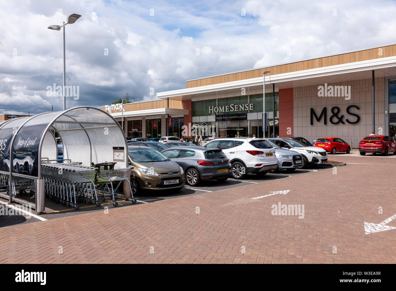 Elliotts Field Retail Park Rugby, Warwickshire, West Midlands, UK. Stock Photo