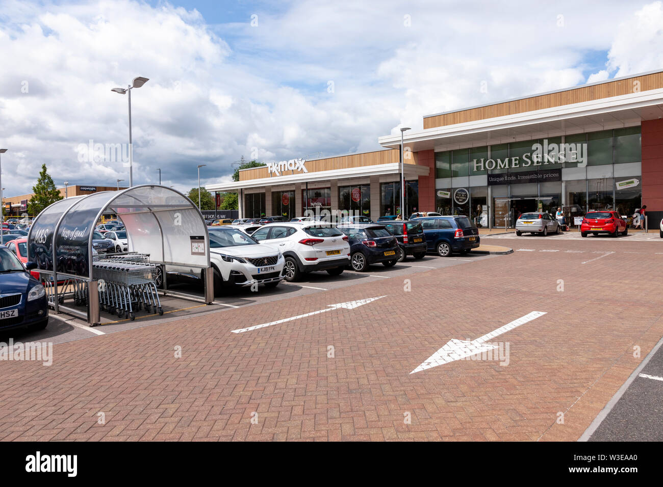 Elliotts Field Retail Park Rugby, Warwickshire, West Midlands, UK. Stock Photo