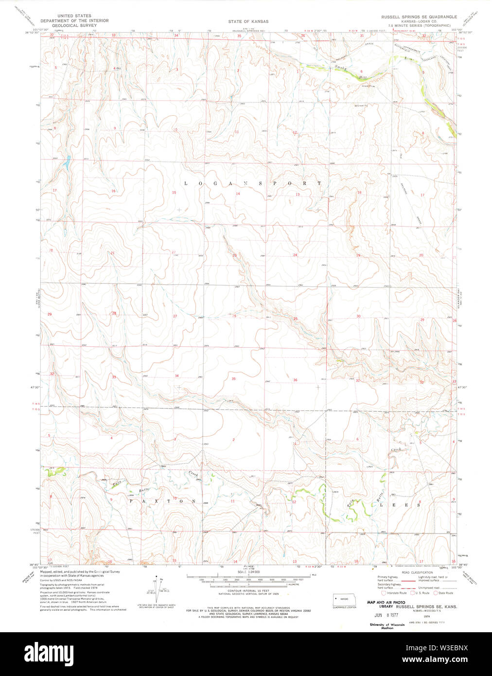 Russell Springs Map Hi Res Stock Photography And Images Alamy   Usgs Topo Map Kansas Ks Russell Springs Se 512406 1974 24000 Restoration W3EBNX 