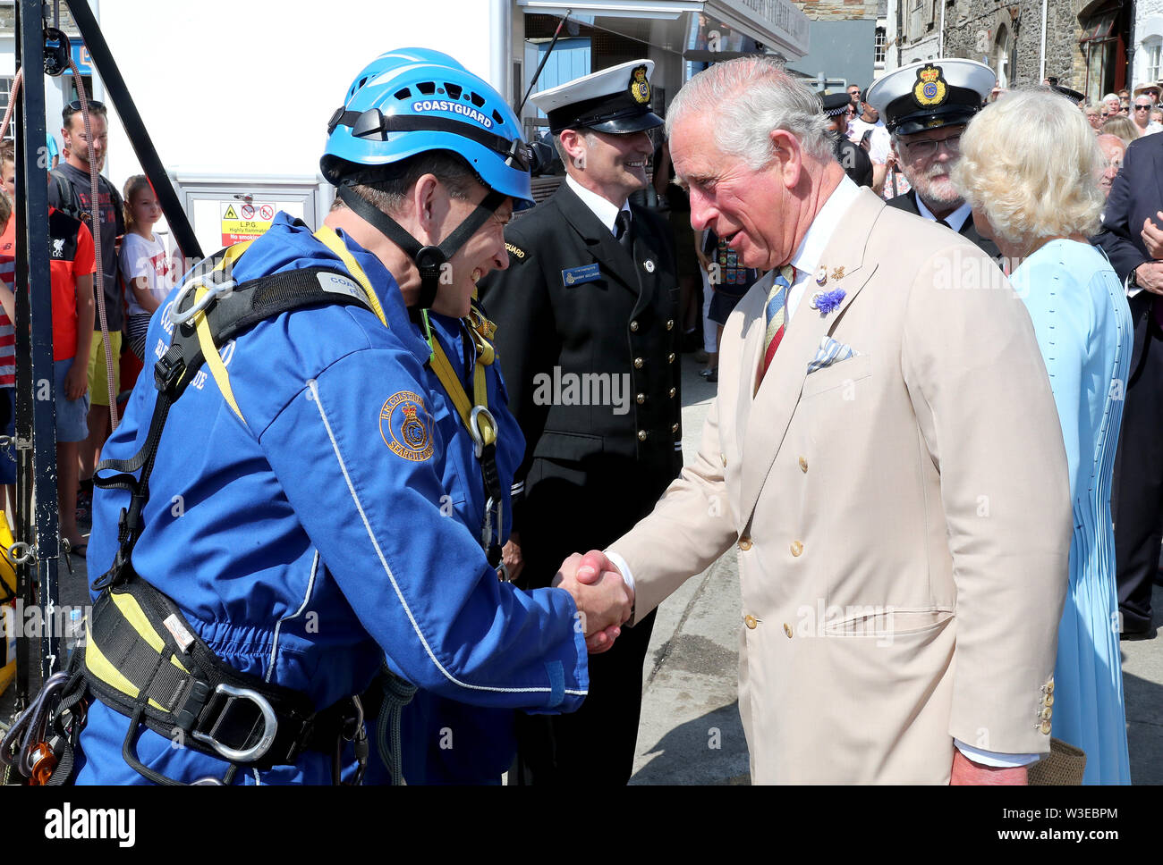 The Duke of Cornwall meets a member of the Coastguard Search and ...