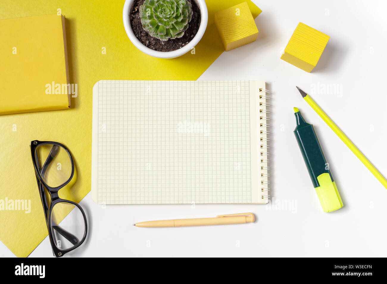 Work space, top view Stock Photo - Alamy