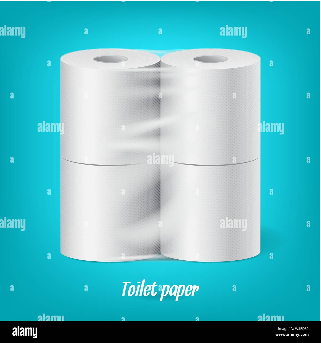 Realistic packaged toilet paper rolls isolated vector Stock Vector
