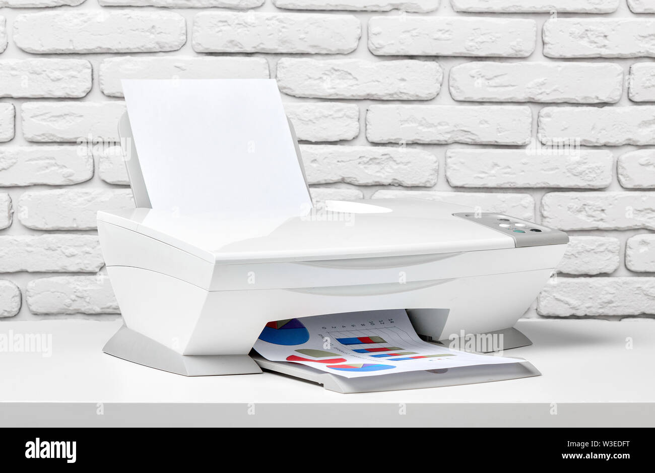 printer on the table Stock Photo