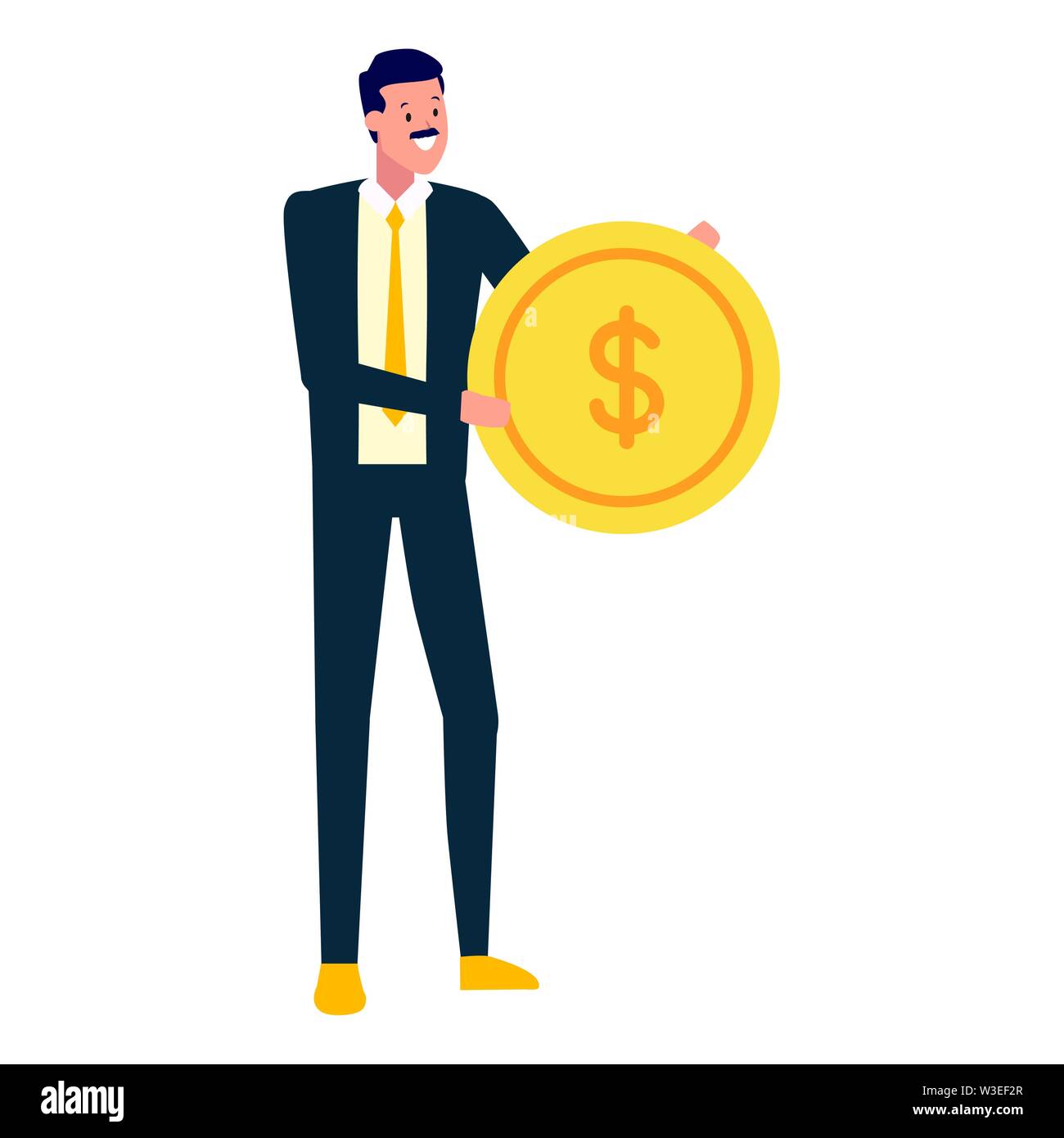 businessman holding coin money dollar Stock Vector Image & Art - Alamy