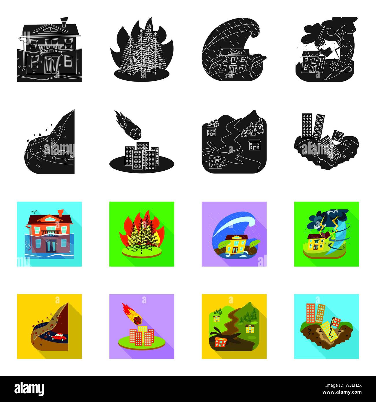 Isolated object of weather and distress icon. Collection of weather and ...