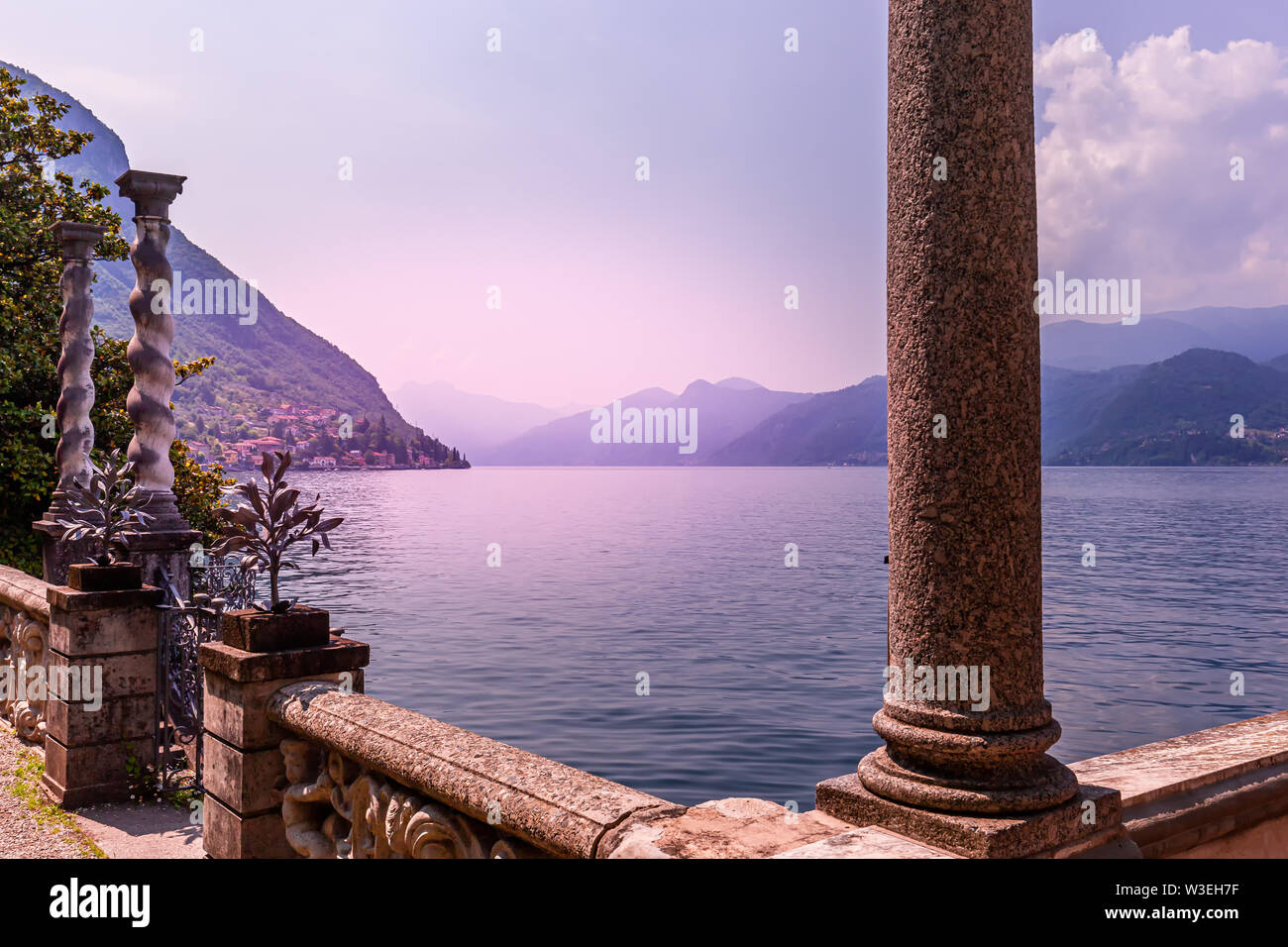 VARENNA, ITALY, JUNE 05, 2019 exteriors and gardens of villa Monastero, on lake Como, june 05